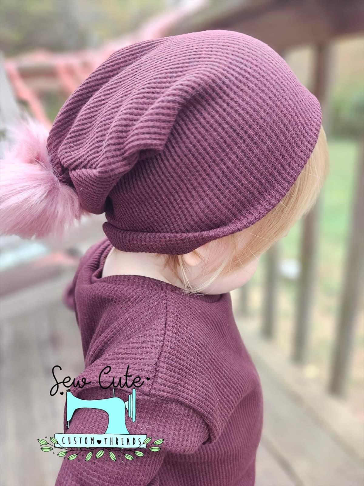 Thermal sweater- maroon (beanie NOT included) - Sew Cute Custom Threads