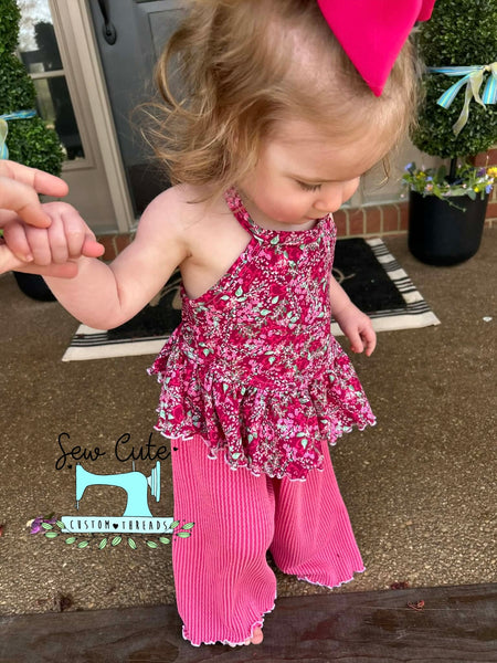 Halter Peplum with Urban Wide Legs- Set - Sew Cute Custom Threads