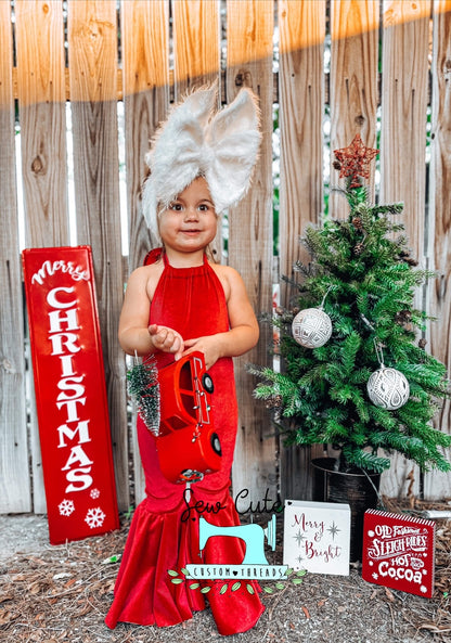 Red Velvet Frida Bells Romper - Sew Cute Custom Threads