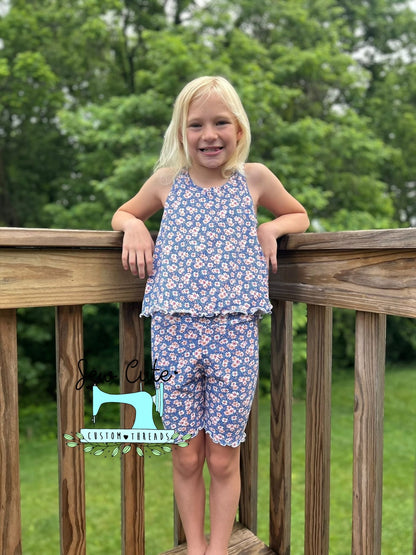Swing Top with Biker- Lettuce Hem - Sew Cute Custom Threads