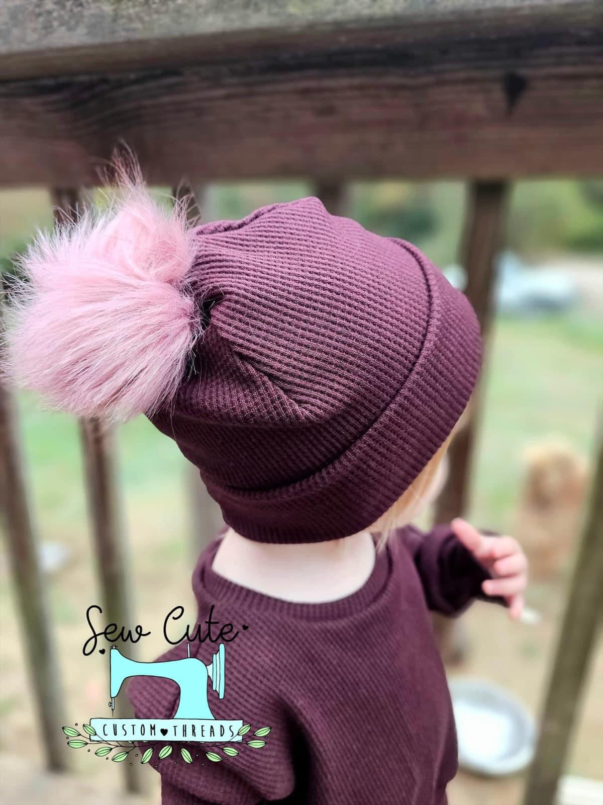 Thermal sweater- maroon (beanie NOT included) - Sew Cute Custom Threads