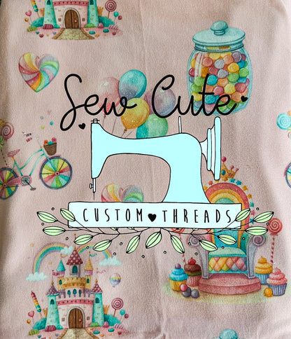 Cotton Candy- Candy Land- pick your Style - Sew Cute Custom Threads