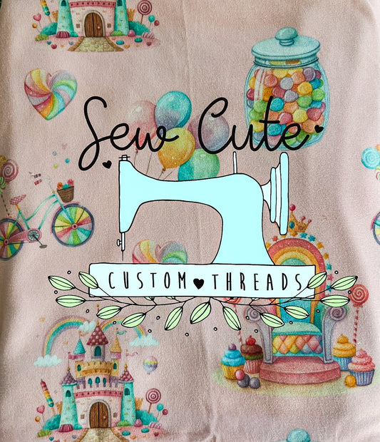 Cotton Candy- Candy Land- pick your Style - Sew Cute Custom Threads