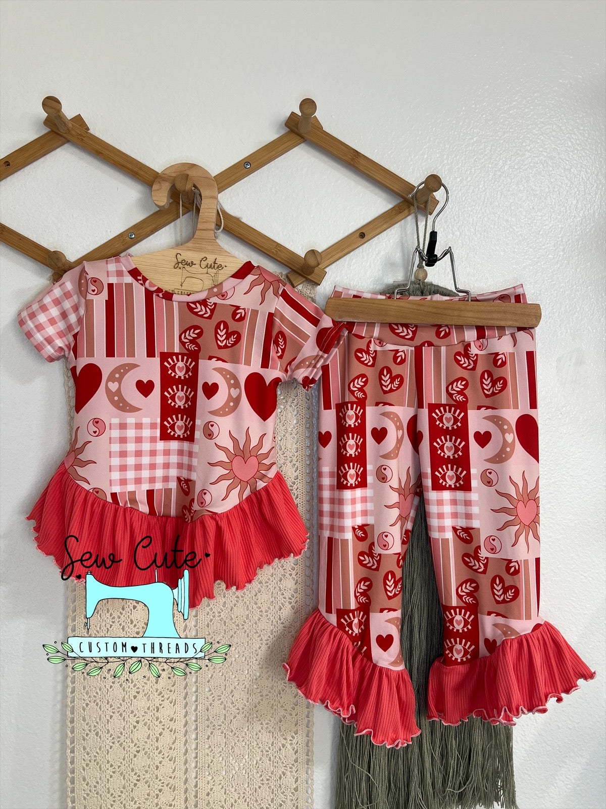Jasmine Set ( single ruffle)  - size 2T - Sew Cute Custom Threads