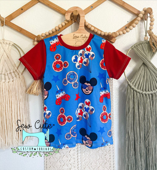 4OJ basic tee- size 4T - Sew Cute Custom Threads