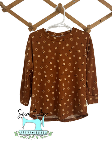 Brown floral Dolman ( Cozy shirt) size 4T