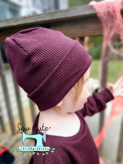 Thermal sweater- maroon (beanie NOT included) - Sew Cute Custom Threads