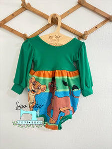 Upcycle Bubble Romper with long sleeves