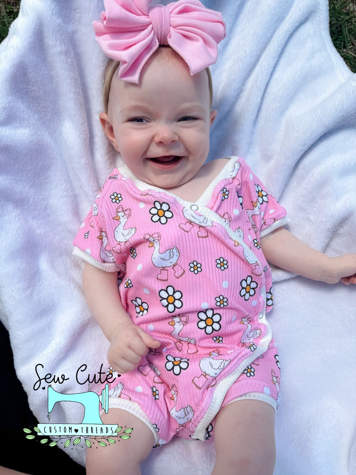 Goose Spring- Wrap Romper - Sew Cute Custom Threads