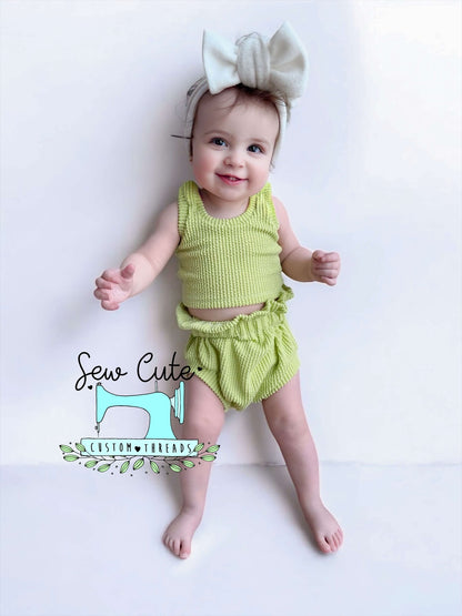 Urban Rib- Modest Crop and Bloomer Set - Sew Cute Custom Threads