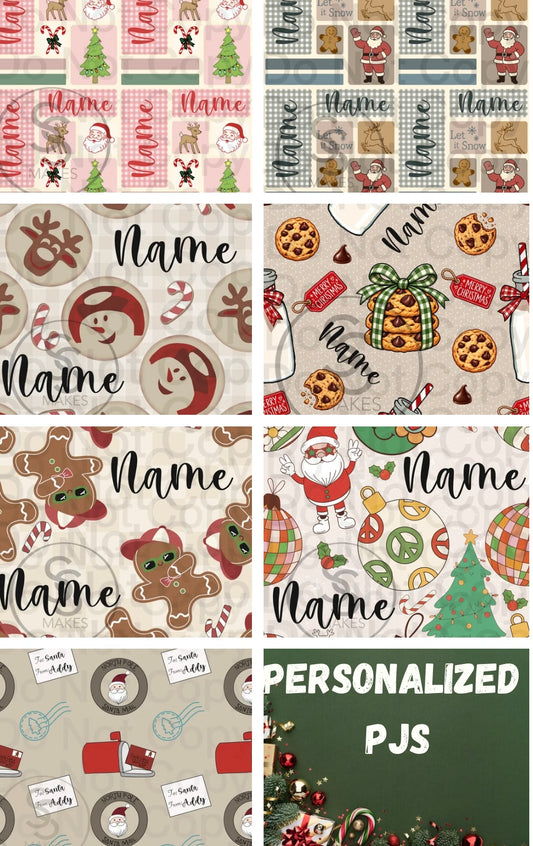 Personalized Christmas PJ’s- RIB Fabric - Sew Cute Custom Threads