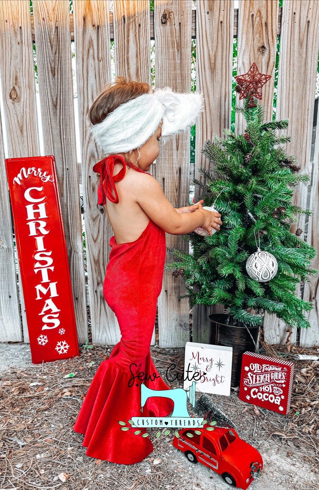 Red Velvet Frida Bells Romper - Sew Cute Custom Threads