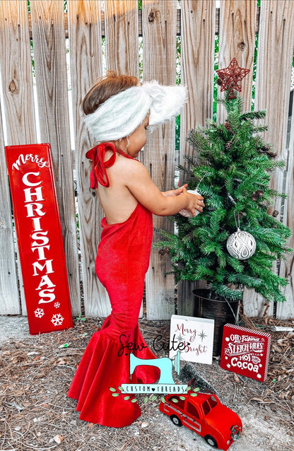 Red Velvet Frida Bells Romper - Sew Cute Custom Threads