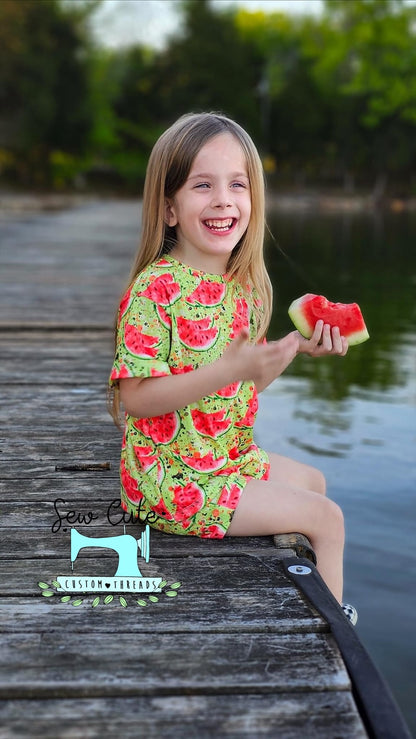 Watermelon casual SET - Sew Cute Custom Threads