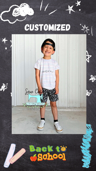 Back 2 School Set- Shirt and Jogger Shorts