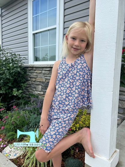 Swing Top with Biker- Lettuce Hem - Sew Cute Custom Threads