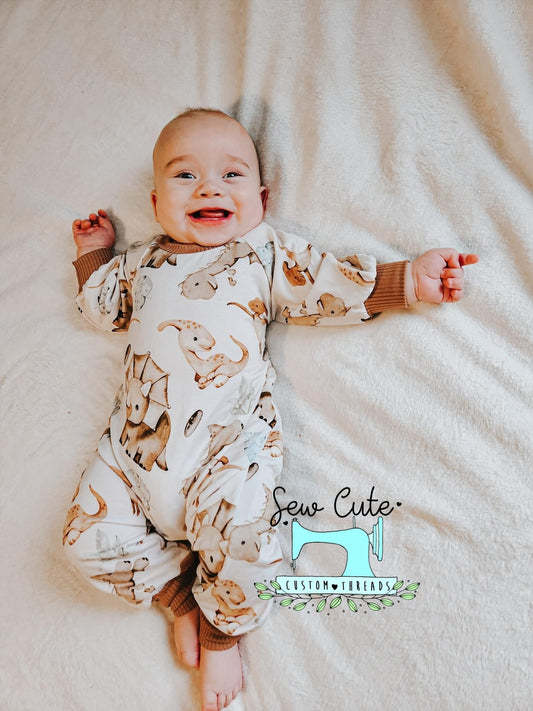 Boho Dino PJ Set - Sew Cute Custom Threads