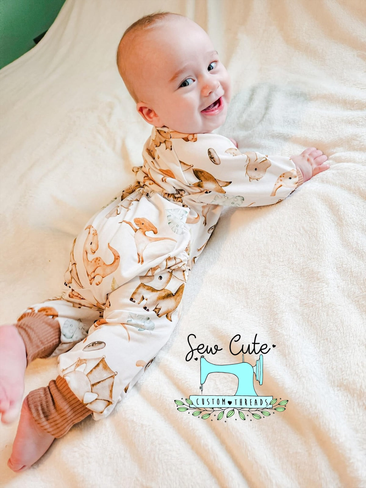 Boho Dino PJ Set - Sew Cute Custom Threads