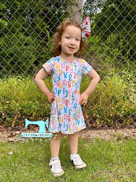 Back 2 School T-Shirt Dress with Bikers SET