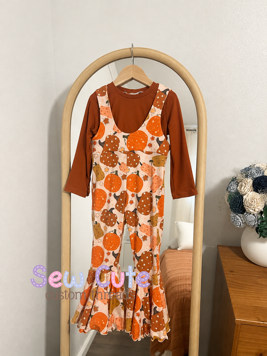 Fall Romper Set- Bell Romper with Basic Tee Set