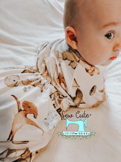 Boho Dino PJ Set - Sew Cute Custom Threads