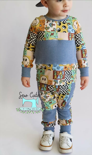 Color-block Set- Basic LS with Pants - Sew Cute Custom Threads