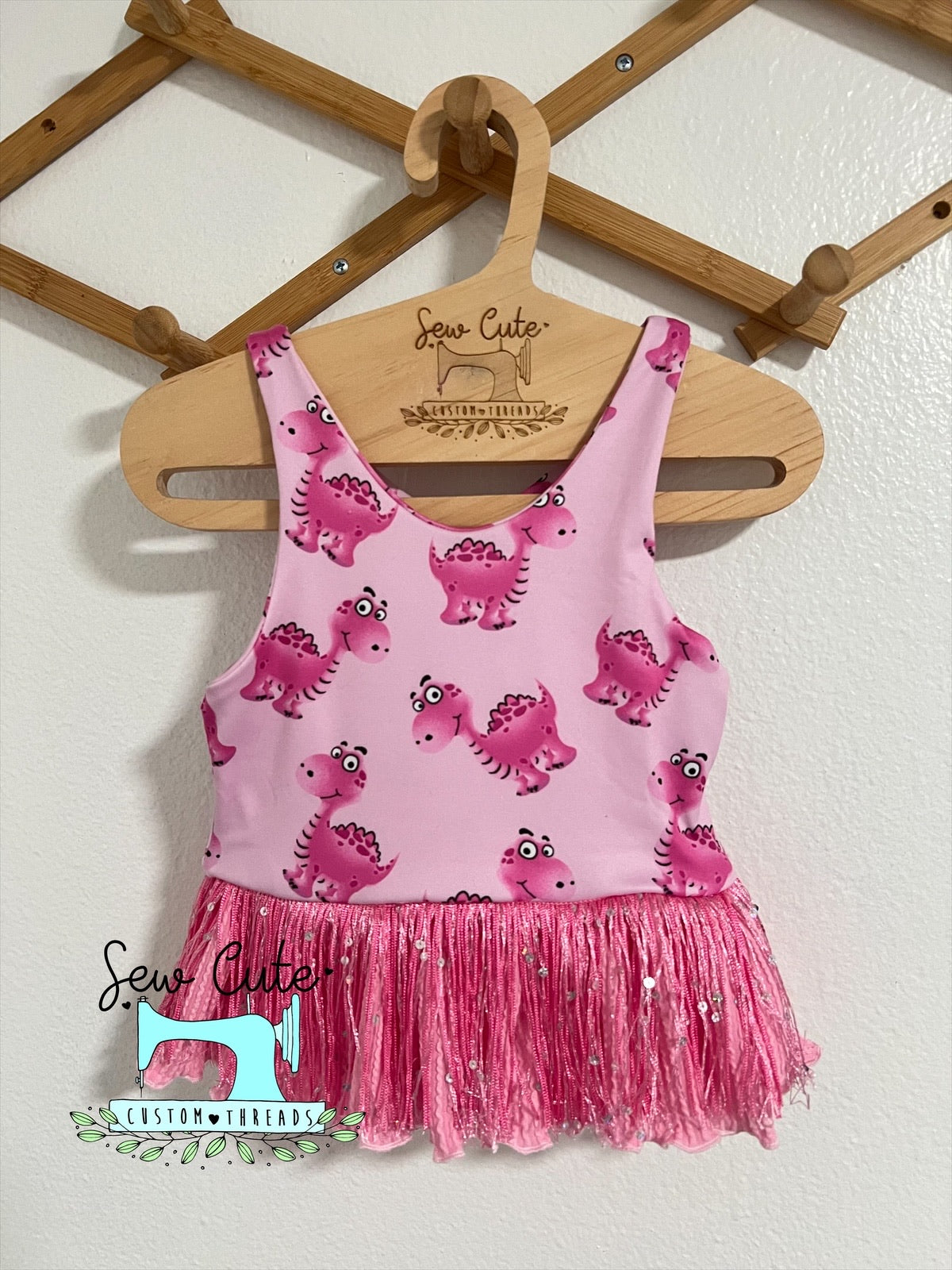 Dino tank - size 5T - Sew Cute Custom Threads