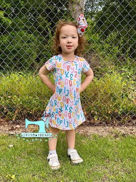 Back 2 School T-Shirt Dress with Bikers SET
