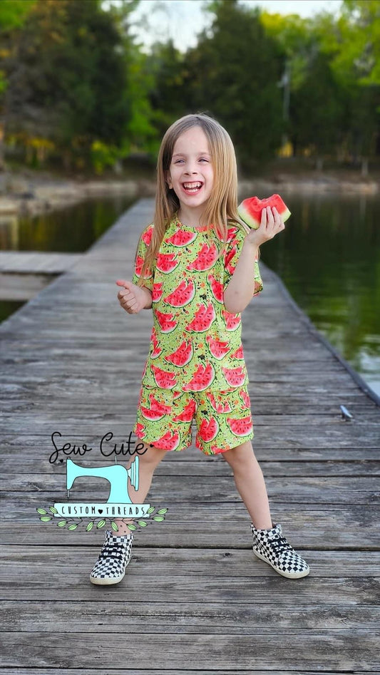 Watermelon casual SET - Sew Cute Custom Threads