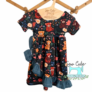 Bear dress with ruffle- size 18/24