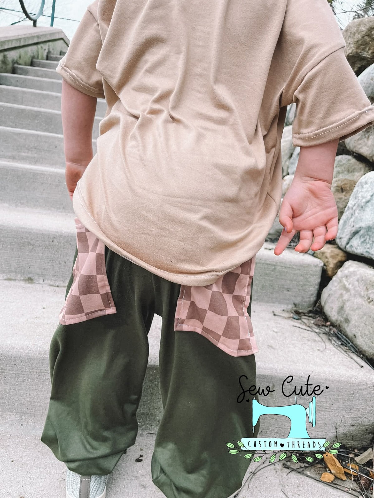 Natural Drop set- Tan, Olive and Checkered - Sew Cute Custom Threads