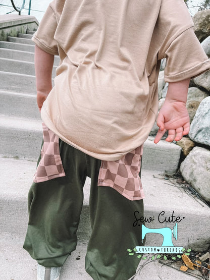Natural Drop set- Tan, Olive and Checkered - Sew Cute Custom Threads