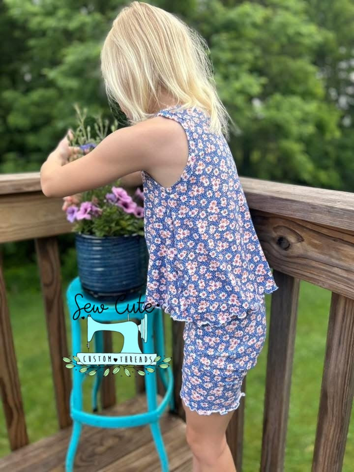 Swing Top with Biker- Lettuce Hem - Sew Cute Custom Threads