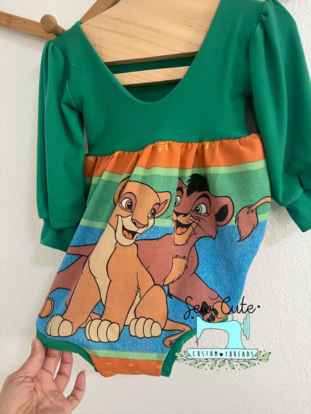 Upcycle Bubble Romper with long sleeves