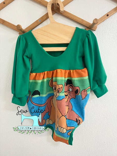 Upcycle Bubble Romper with long sleeves