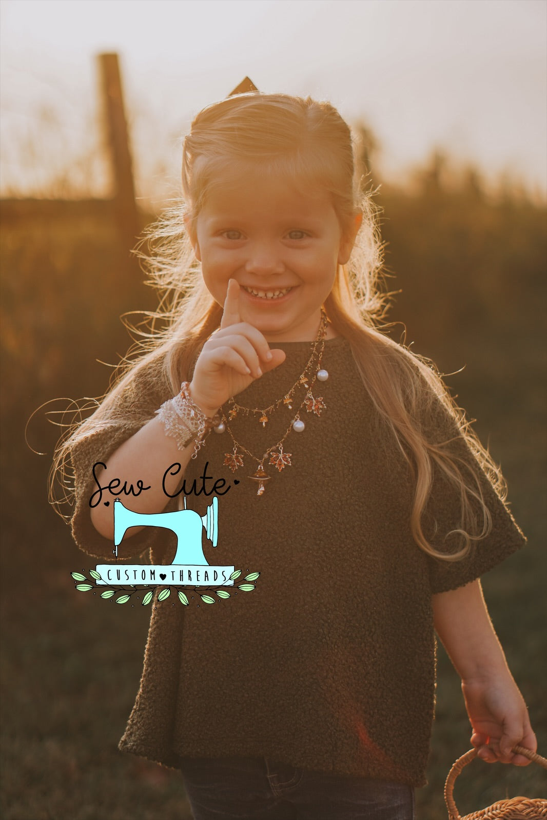 Oversized top- green and bronze (rust) - Sew Cute Custom Threads