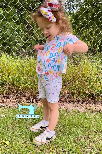 Back 2 School T-Shirt Dress with Bikers SET