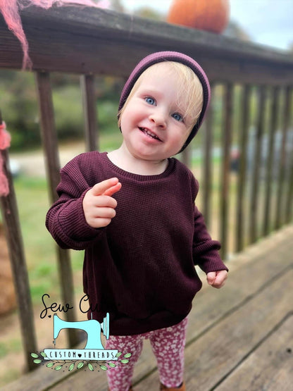 Thermal sweater- maroon (beanie NOT included) - Sew Cute Custom Threads