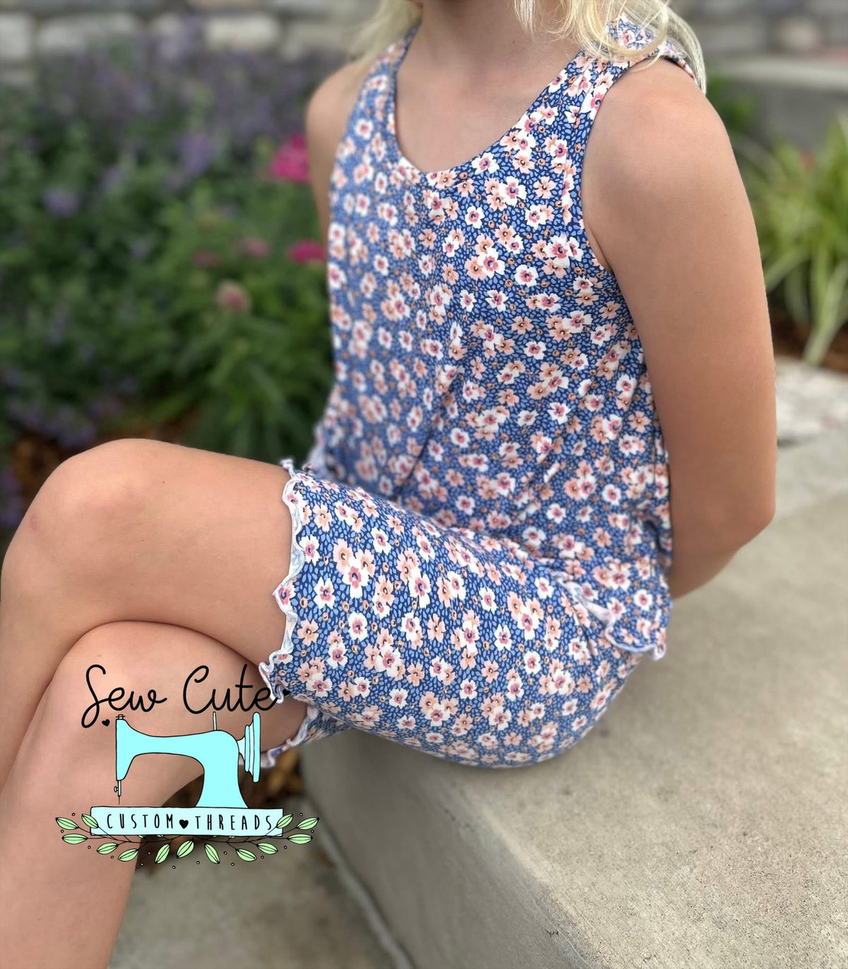 Swing Top with Biker- Lettuce Hem - Sew Cute Custom Threads