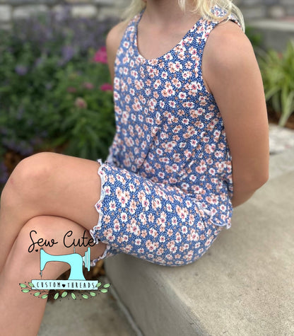 Swing Top with Biker- Lettuce Hem - Sew Cute Custom Threads