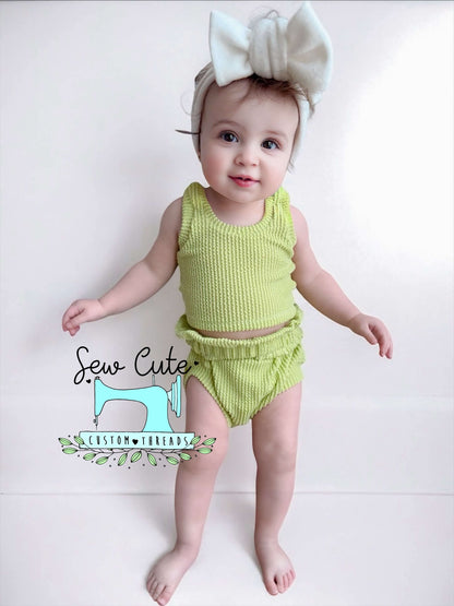 Urban Rib- Modest Crop and Bloomer Set - Sew Cute Custom Threads