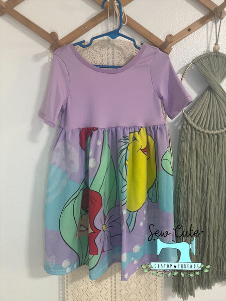 Upcycle mermaid dress - size 4T - Sew Cute Custom Threads