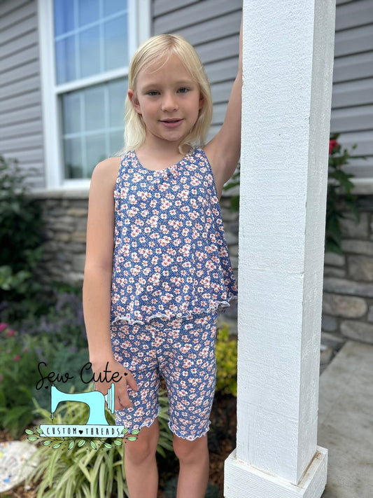 Swing Top with Biker- Lettuce Hem - Sew Cute Custom Threads