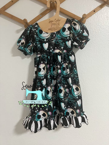 Size 6 Ruffle Dress with Puff Sleeves