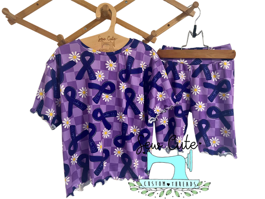 Awareness Support- Complete Set, Oversized Top or Bikers - Sew Cute Custom Threads