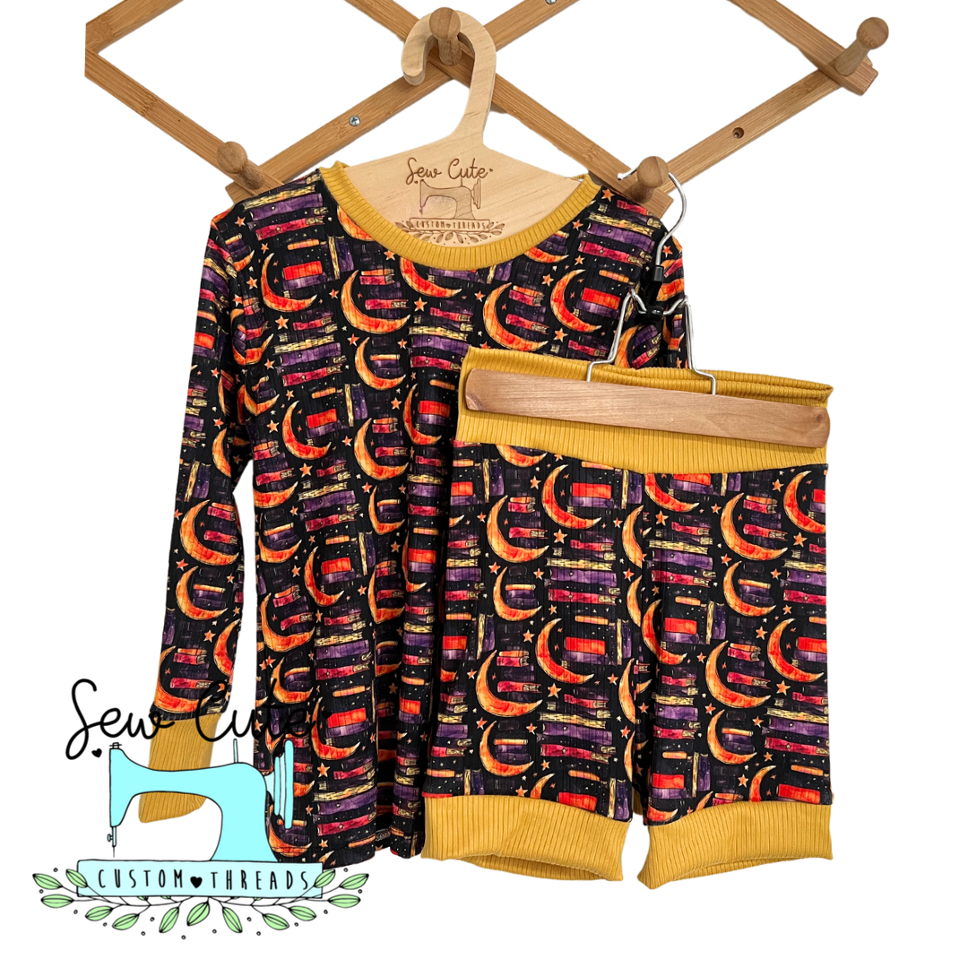 Pj set moon/book Size 6 - Sew Cute Custom Threads