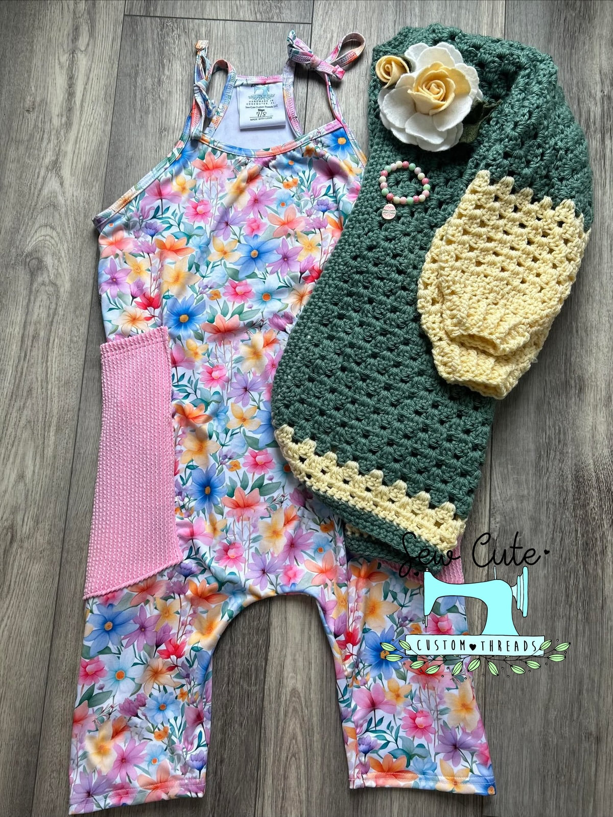 Floral Child Terran Romper ONLY  (Capri) - Sew Cute Custom Threads