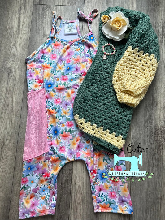 Floral Child Terran Romper ONLY  (Capri) - Sew Cute Custom Threads