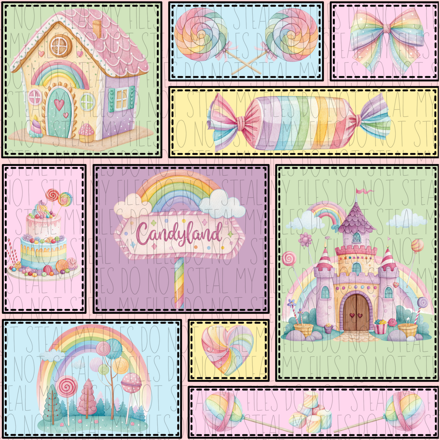 Candy Land Patchwork- Seamless File