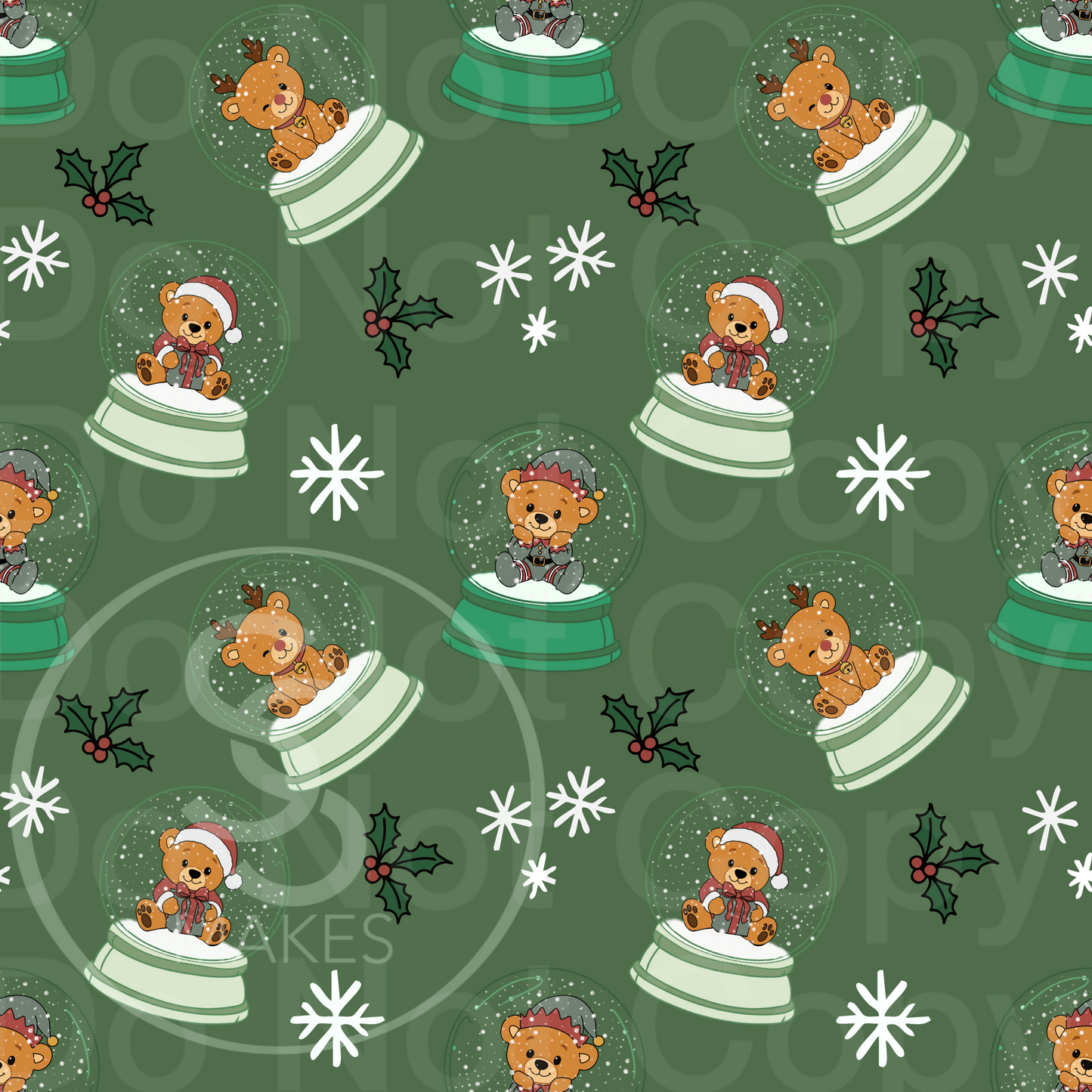 Bear snow globe- Christmas- Seamless File